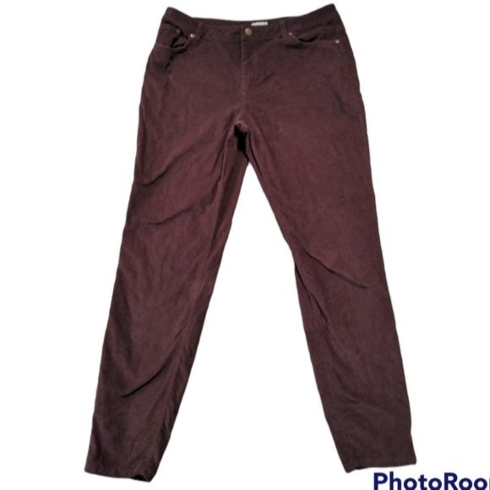 Garnet Hill Maroon Corduroy Skinny Jeans Size 12